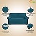 Easy-Going Stretch Sofa Slipcover 1-Piece Sofa Cover Furniture Protector Couch Soft with Elastic Bottom Anti-Slip Foam Kids, Spandex Jacquard Fabric Small Checks(loveseat,Peacock Blue)