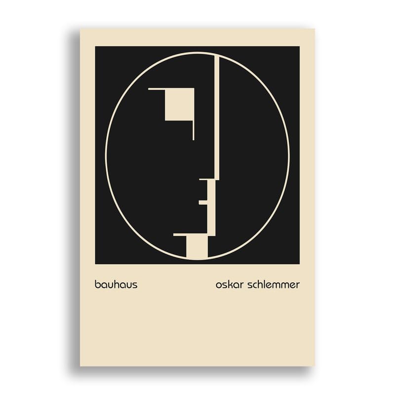 FAB Bauhaus Head Emblem by Oskar Schlemmer (1921) - Abstract Wall Art Print - Modern Home Décor - Unframed Photo Poster (A4 [210mm x 297 mm])