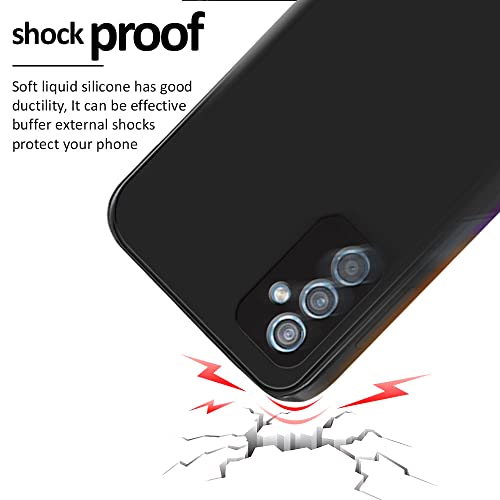 Image of WOW IMAGINE Ultra Slim Soft Rubberised Back Cover Case for Samsung Galaxy M52 5G | Inner Velvet Fabric Lining | Matte Silicone Flexible Camera Protection Back Case - Black