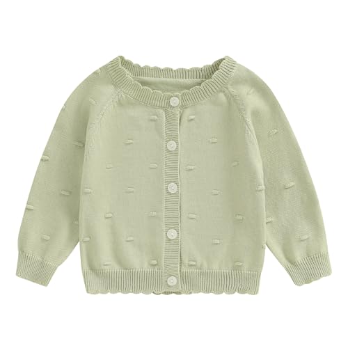 Girls Autumn Knit Sweater Long Sleeve Solid Color Button Up Cardigan Knitwear Coat