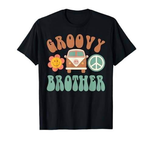 Retro Groovy Brother Matching Family Birthday Party T-Shirt