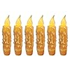 Cvhomedeco real wax hand dipped battery operated led timer taper candles rustic primitive flameless lights decor 4 34 inch orange 6 pcs in a package  urban country home decor