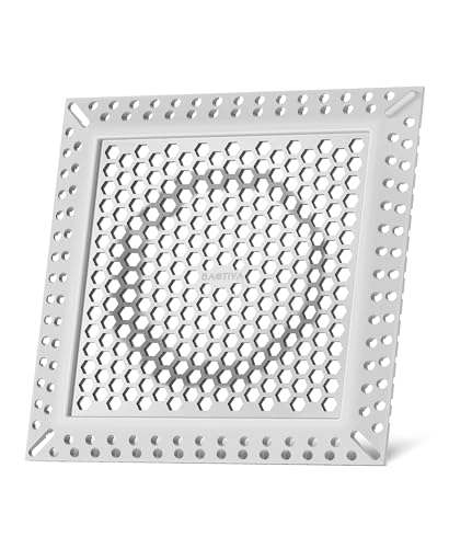 BAOTIYA Square Shower Drain Hair Catcher Flat Shower Drain Hair Catcher Anti-Clogging Fast Drainage Anti-Slip & Stays in Place Easy Clean Fits Bathroom Hair Catcher for Shower (Gray 4 inch)