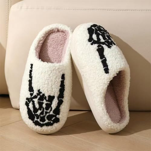 Halloween Slippers for Women Men Comfy Warm House Slippers Fluffy Plush Slip On Slipper Casual Embroidered Home Shoes Non-Slip Cozy Shoes Indoor Outdoor4
