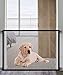 Dog Magic Guard, Upgraded Pet Safety Gate Portable Folding mesh Install Anywhere 70.9x28.3(in) Magic Gate with 8 Sticky Hook, 4 Sets Screw, 1Dog Bone(Black)