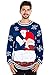 Tipsy Elves Men's Blue Santa Log on The Fire Ugly Christmas Sweater Size X-Large