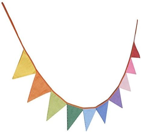 VORCOOL 10pcs Triangle Decoration Banner Flags Mother's Day Party Bunting Banners Polka Dotted