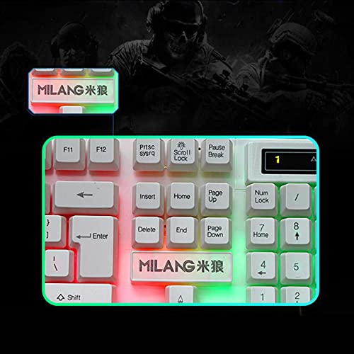 Clavier de jeu mécanique RVB 104 touches blanc USB pour PC
