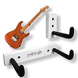 Angled Guitar Wall Hanger Display for Electric and Thin Body Guitars- White Finish