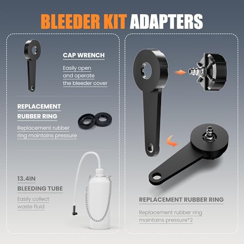 MKING 3L Mannual Brake Bleeder Kit with 3L Brake Fluid Power Bleeder 1L Fluid Pump and E20 Adapters, One Man Master Cylinder Brake Flush kit