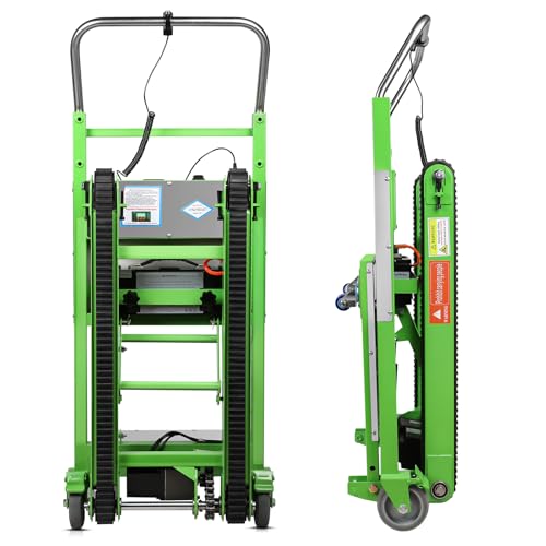 1250W Electric Stair Climbing Dolly, 900lbs Capacity Heavy Duty Stair Climber Motorized Hand Truck with Ropes & Foldable Design for Moving Furniture Logistics