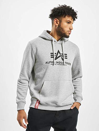 Alpha Industries Herren Basic Hoody Kapuzensweat Für Kapuzenpullover, Grey Heather (178312-17), M EU – Ansicht 3