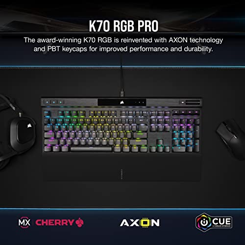 Corsair K70 RGB PRO Mechanical Gaming Keyboard, Backlit RGB LED, Cherry MX Speed Silver Keyswitches, Black view 2