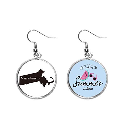 Pendientes de sandía Massachusetts mapa USA el regalo estival perfecto