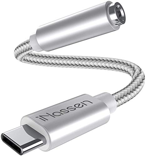 usb c to 3.5mm headphone jack audio adapter, usb type c to 3.5mm aux galaxy s20 dongle headphone microphone Cable Cord Compatible with Pixel 3,Samsung Galaxy S20 Ultra Z Flip S20+ Note 10,iPad -Silver