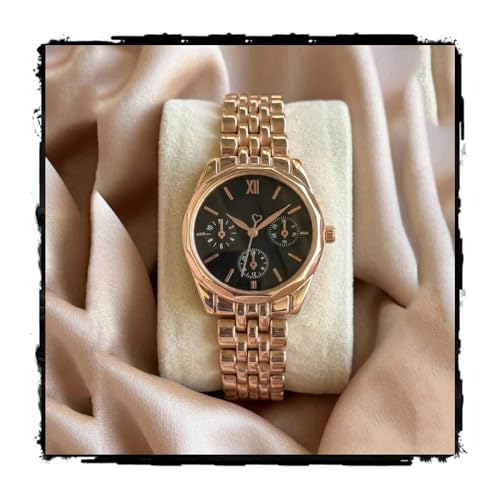 STYLEDOSE Women’s Analog Rose Gold Stainless Steel Watch | Elegant Designer Bracelet Watch for Girls Women Ladies | Premium Fashion Wrist Watch | Chronograph Display for Style Only | Casual, Office Wear (BLACK)