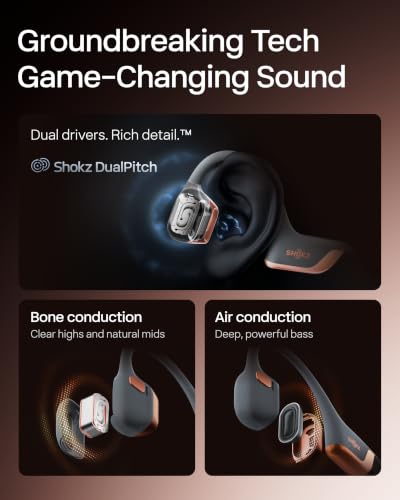 Image of SHOKZ OpenRun Pro 2 Bone Conduction Sport Headphones, Rose Gold Gift Edition, Amazon Exclusive Rose Gold; Premium Gift Box; DualPitch Sound; Open-Ear; Smart Mic; IP55; 12H Battery