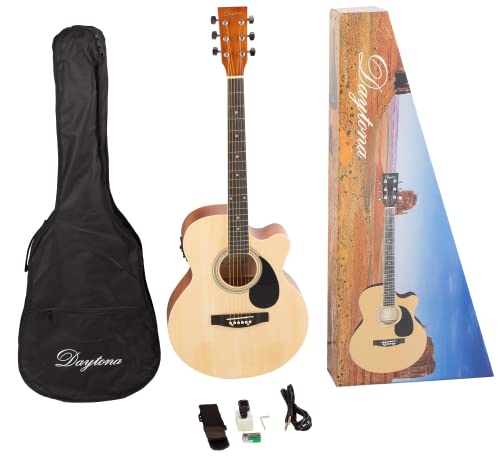 Pack Guitare acoustique DAYTONA CE naturel - Les Beatles, Paul McCartney, John Lennon, RIngo Starr, George Harrison Pack Guitare acoustique DAYTONA CE naturel