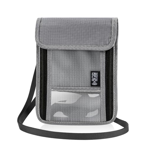 Pochette Tour de Cou Voyage avec Bloqueur RFID Porte...