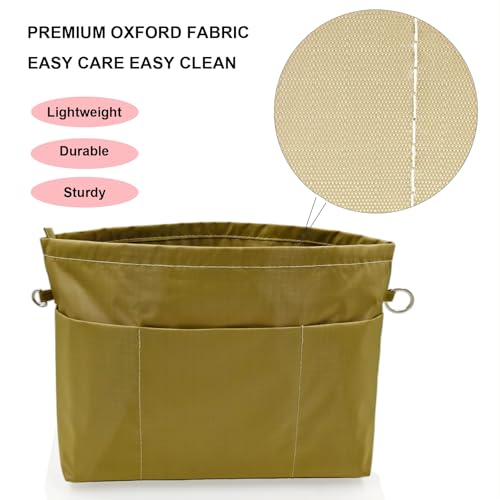 Image of Handbag Tote Purse Organizer Insert, X Large, Khaki Green