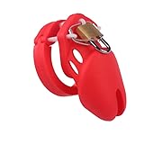 Silicone Chastity for Men Breathable Chastity Device Chastity Cage Devices Lightweight Sexual Wellness Cock Cage Sunglasses Party (red)