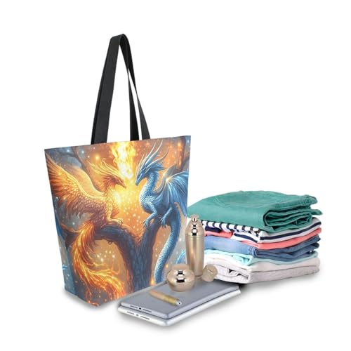 Extra Large Shoulder Tote Bag for Beach Travel Weekender Gym Phoenix Ice Dragon Sycamore Tree Reusable Grocery Canvas Shopping Bag3