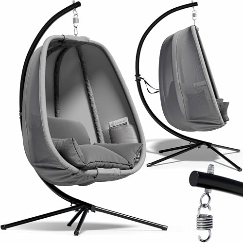 Casaria® Hängesessel Outdoor mit Gestell XXL Hängestuhl 94cm Breit 2...
