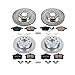 PowerStop Front and Rear Brake Kit For Audi A3 2010-13 |Volkswagen Beetle 2013-19 |Jetta 2012-18 - Drilled and Slotted Disc Rotors with Ceramic Brake Pads Replacement, K5749