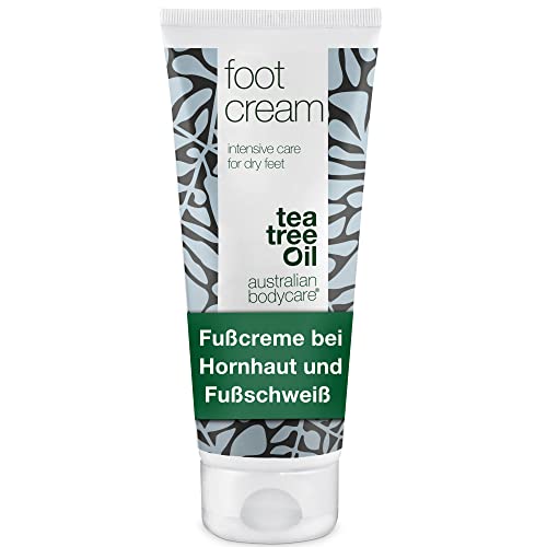 Fußcreme von Australian Bodycare 100ml | Harthautentferner für Damen & Herren | Behandlung gegen harte, sehr trockene & rissige Füße mit 10% Urea | Fußpflege gegen Schweißfüße mit Teebaumöl