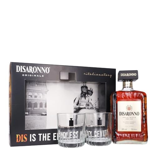 Disaronno Originale - 2 Glass Gift Pack Iconic Italian Liqueur, Sweet and Fruity Character, Gluten Free, Made in Italy
