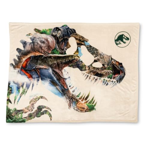 Jurassic World Rebirth Kids Bedding Super Soft Plush Throw Blanket, 46 in x 60 in, (Officially Licensed Product) By Franco by Franco - Used condition - US$21.31