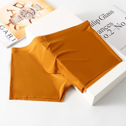 GAOGAO Cueca boxer masculina Ice Silk Pounch sem costura cueca esportiva sexy fitness, Dourado, 29-3