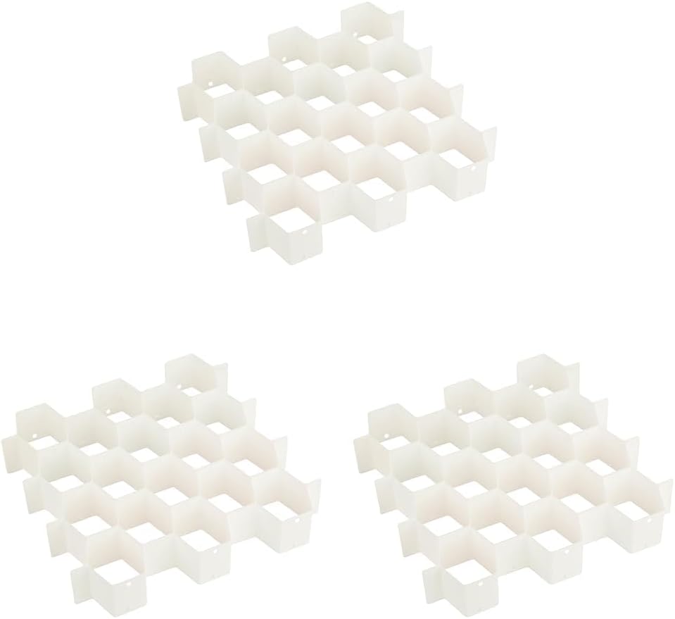 Honey-Can-Do Sft-01625 Collapsible Drawer Organizer, White,Medium (Pack of 3)