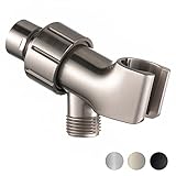 Universal Shower Holder Brushed Nickel, Handheld Shower Head Holder with Brass Swivel, Shower Arm...