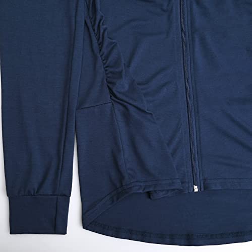 Ginkana Women's Maternity Sweatshirts Active Jacket Long Sleeve Shirt Zip Up Stand Collar Maternity Athletic Jacket For Daily Wear,Navy,M #TOP4
