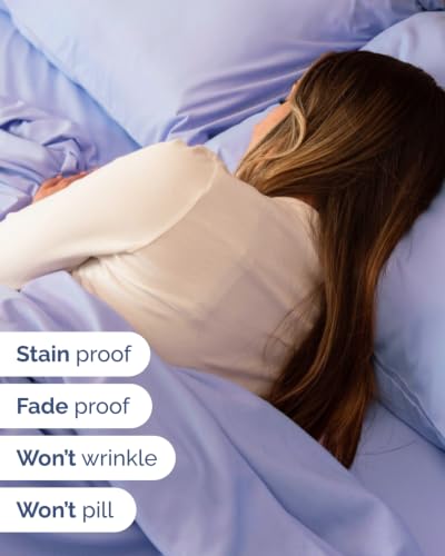 Image of Extra Deep Flex Top Split Head King Sheet Set - 6 Piece Breathable and Cooling Sheets - Hotel Luxury Bedding for Women, Men, Kids & Teens - Easy Secure Fit - Extra Deep Pockets - Lavender