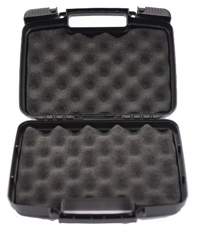Single Pistol Case - Premium Hard Plastic Gun Cases - Fits Full Size Handgun - Great For Transport In Car - Fits Most Glock, Smith And Wesson (S&W), Ruger, Colt, Beretta (Case With Cable Lock) #TOP3