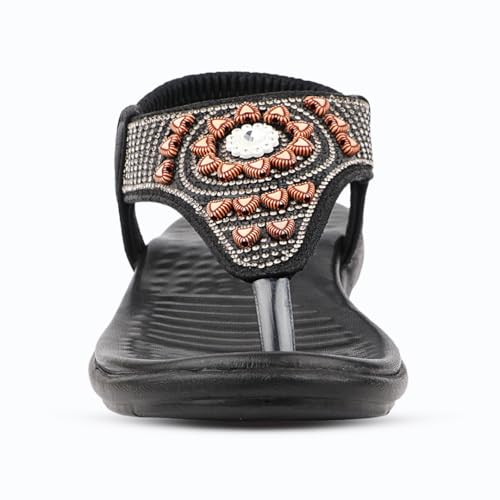Image of Medifeet Elegance Beadwork Slingback Sandals for Women with Plush Cushion Footbed