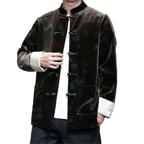 Veste en velours pour homme contre le froid d'automne style Tang