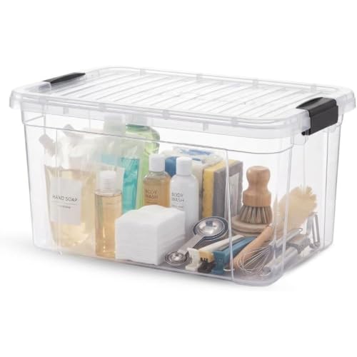 Superio 11 Quart Clear Plastic Storage Boxes with Lids, Stackable Organizer Containers, BPA-Free Storage Bins for Home, Office, School & Dorm, 8 Pack