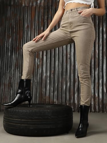 Image of High Star Women Cotton Washed Skinny Fit High-Rise Jeans