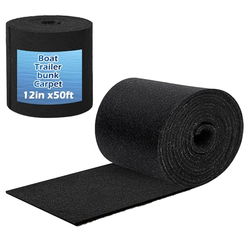 PROLEE Boat Trailer Bunk Carpet Extra Thick,50FT x 12in Marine Trailer Bunk Carpets 25oz, Marine Carpet, Boat Carpet Waterproof, Trailer Bunk Padding for Boats, Jet Ski, 5/16 Inch