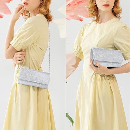 Elegant Women's Evening Clutch Bag with Chain Strap Envelope Party Handbag for Formal Events and Brieftasche Herren Outdoor – Bild 4