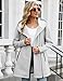 Vancavoo Fleecejacke Damen Sweatjacke mit Kapuze Übergangsjacke Hoodie Jacke Elegant Kapuzenpullover Frühling Herbst Lang Kapuzenjacke mit Taschen,Hellgrau,L