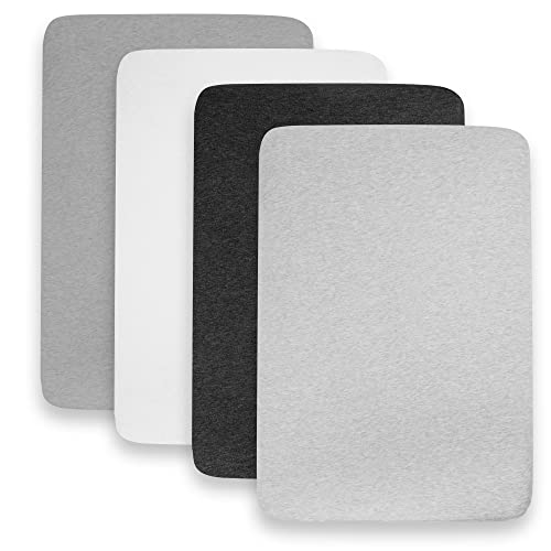 Baebae Goods Crib Sheets For Baby Boys And Girls, 4 Pack, Soft And Breathable Jersey Knit Fitted Sheet Set, Cute Gender Neutral Nursery Mattress Bedding, Universal Fit (Solid Greys) #TOP7