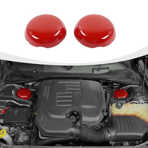 Image of RAZPOY Engine Compartment Suspension Cover Engine Bay Accessories Compatible with Dodge Challenger Charger 2009-2024, Red