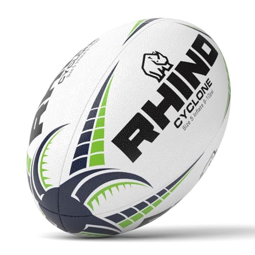 Rhino Cyclone Rugby Ball White Size 3