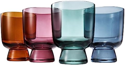 Khen - Glasses - Water & Wine | Set of 4 | Crystal Cocktail Glassware, Goblet Cocktails, Dinner Beautiful - Murano Stackable Glasses 8.1oz - Thumbnail 2