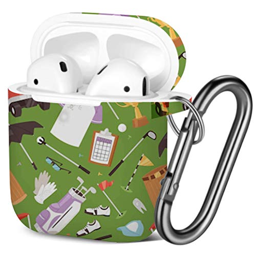 Coque AirPods 2 et 1 antichoc en gel TPU souple avec design golfball