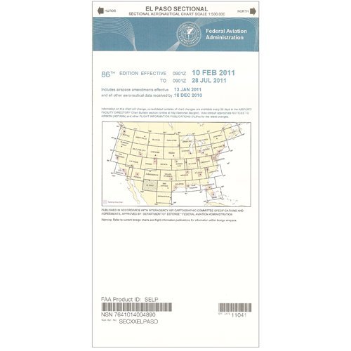 Mapa FAA: VFR Sectional EL PASO SELP Edición Actual
